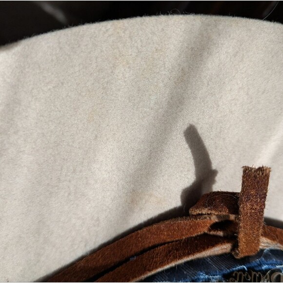 Brittoli Beige Tan Bullhide Leather Hat Montecarlo Hat Co L Large